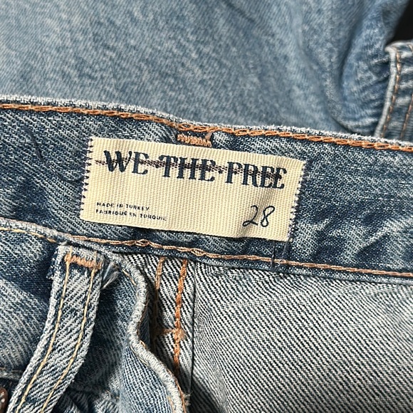 We The Free Ripple Wide-Leg Pieced Cropped Jeans Size 28 Color Blue - Picture 9 of 16